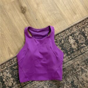 Purple Cropped Racerback Tank Top